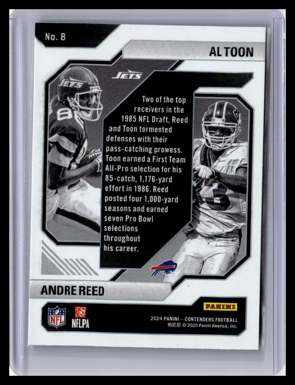 2024 Panini Contenders #8 Al Toon / Andre Reed Historic Draft Class Red