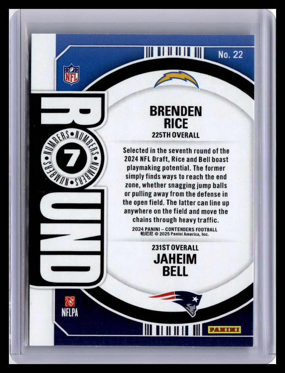 2024 Panini Contenders #22 Brenden Rice / Jaheim Bell Round Numbers