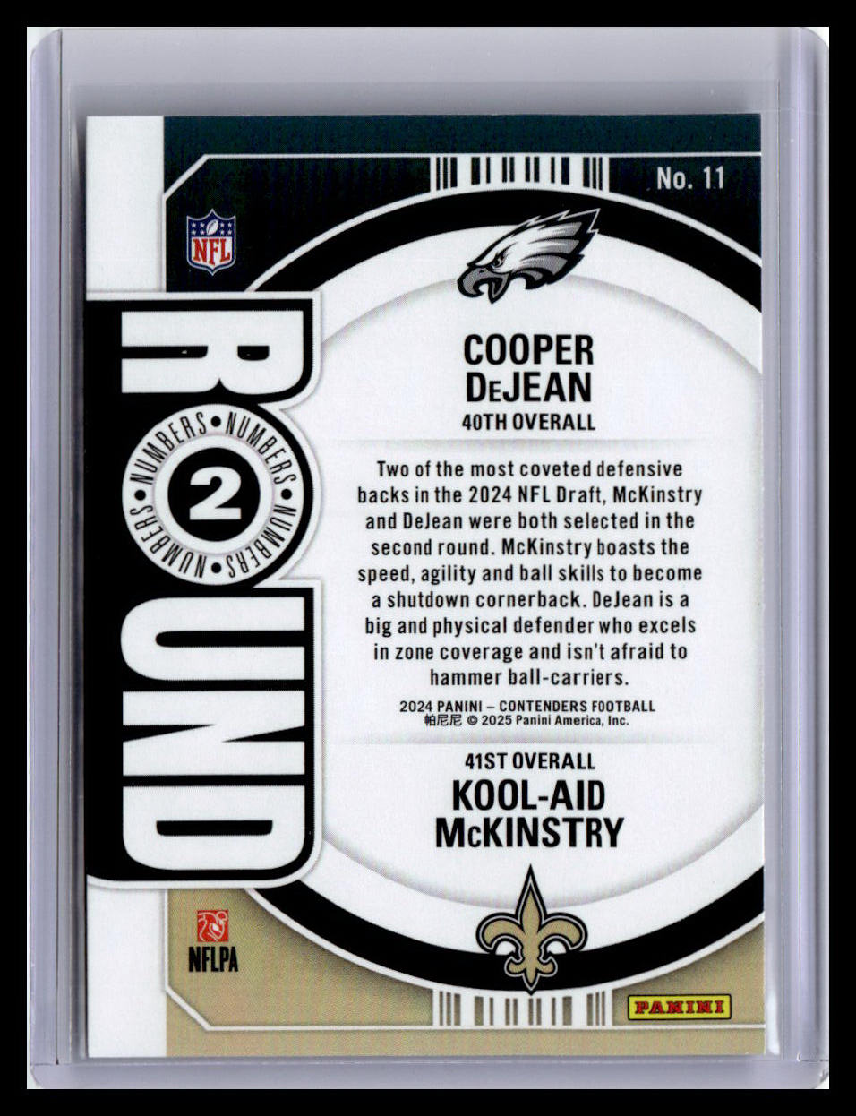 2024 Panini Contenders #11 Cooper DeJean / Kool-Aid McKinstry Round Numbers