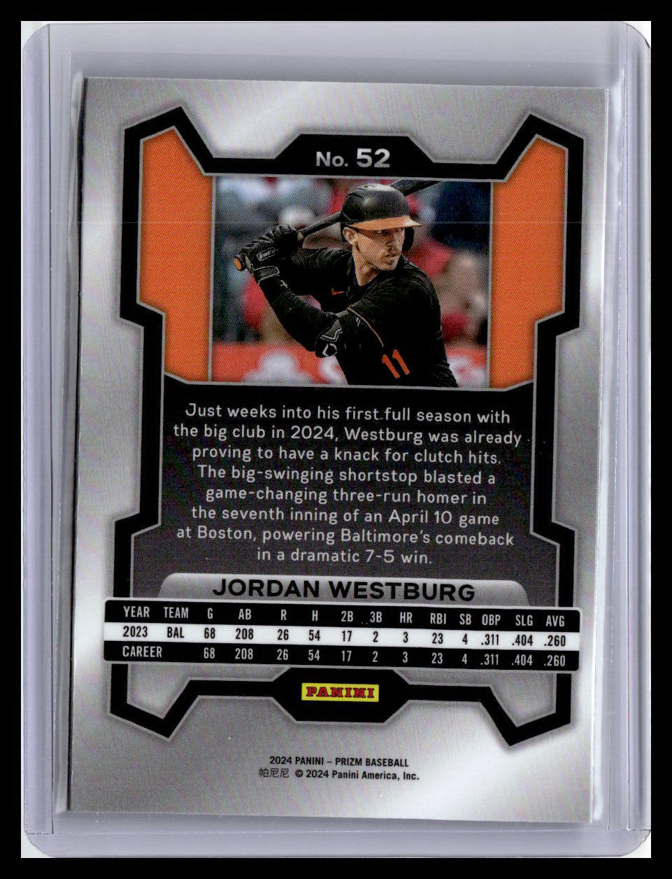 2024 Panini Prizm #52 Jordan Westburg
