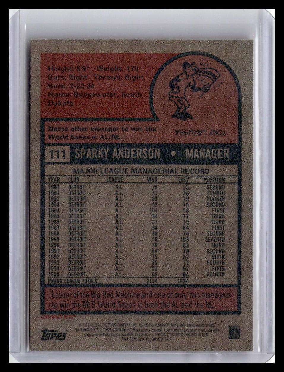 2024 Topps Heritage #111 Sparky Anderson