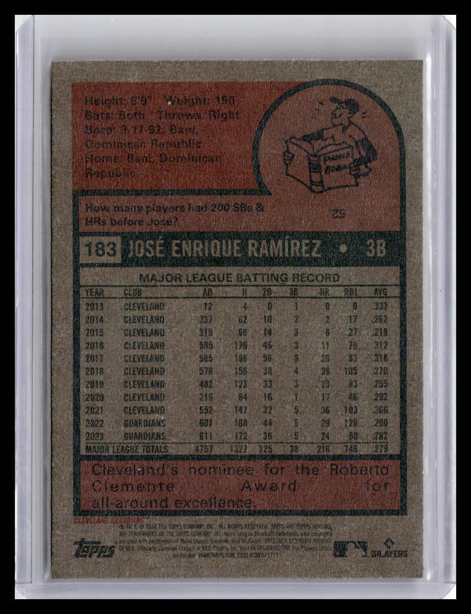 2024 Topps Heritage #183 José Ramírez