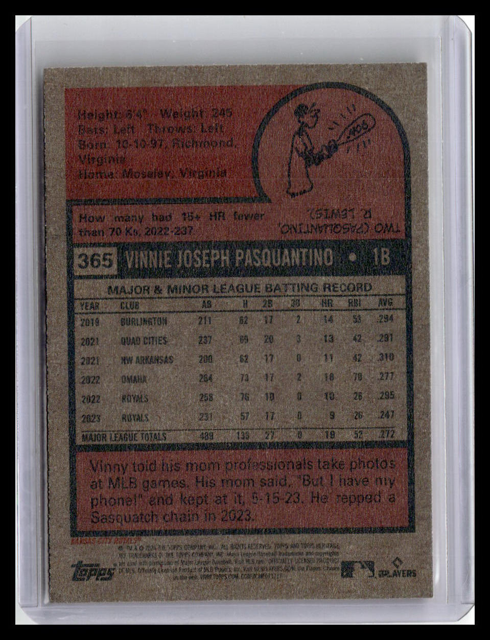 2024 Topps Heritage #365 Vinnie Pasquantino