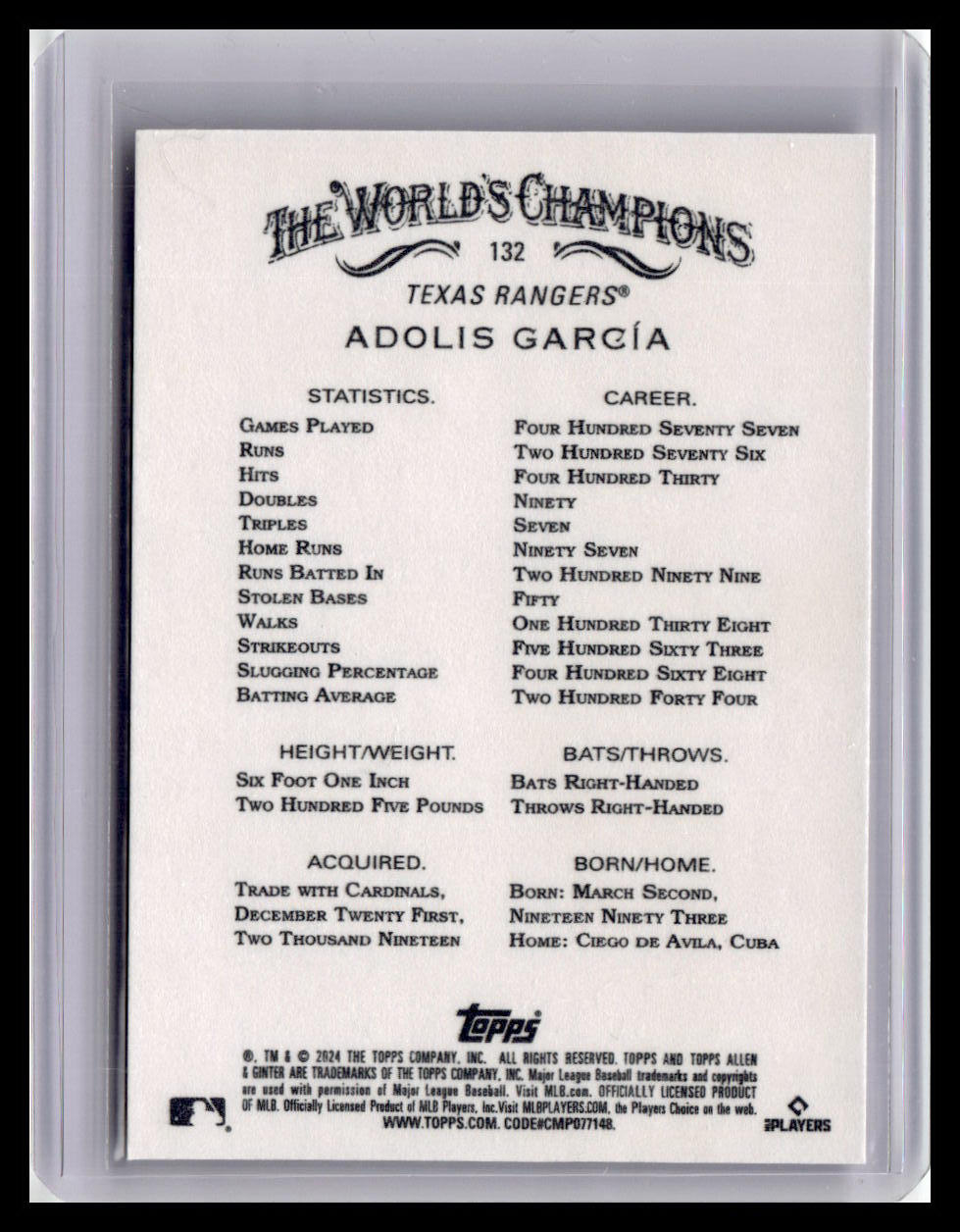 2024 Topps Allen & Ginter #132 Adolis García