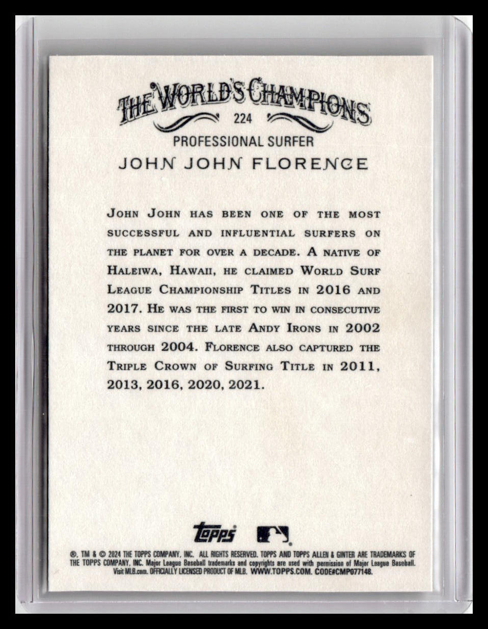 2024 Topps Allen & Ginter #224 John John Florence