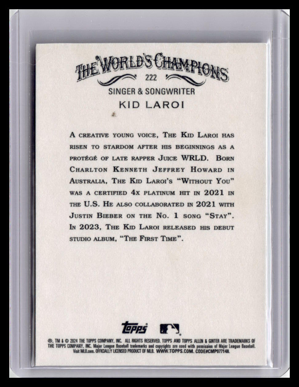 2024 Topps Allen & Ginter #222 Kid Laroi