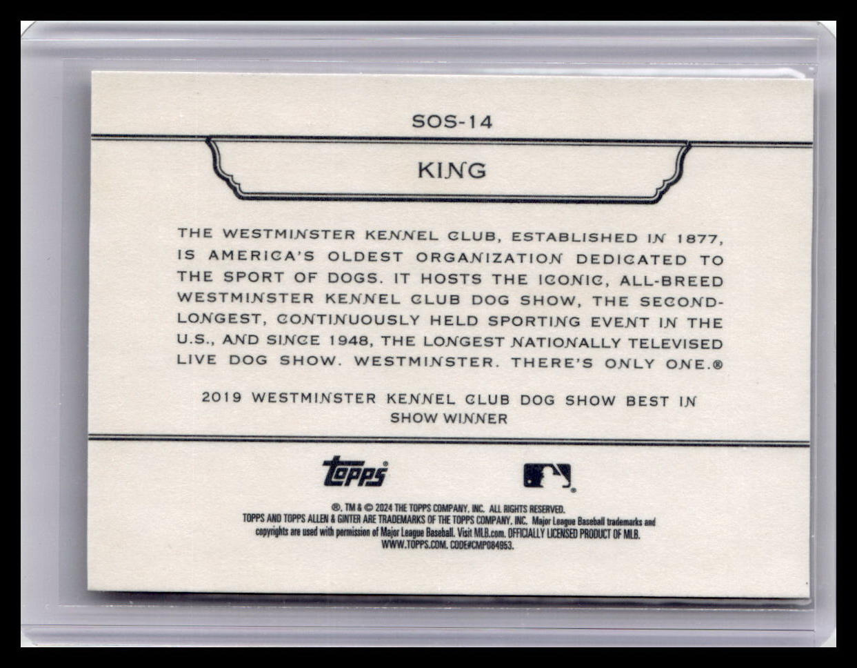 2024 Topps Allen & Ginter #SOS-14 King Stars of the Show The Westminster