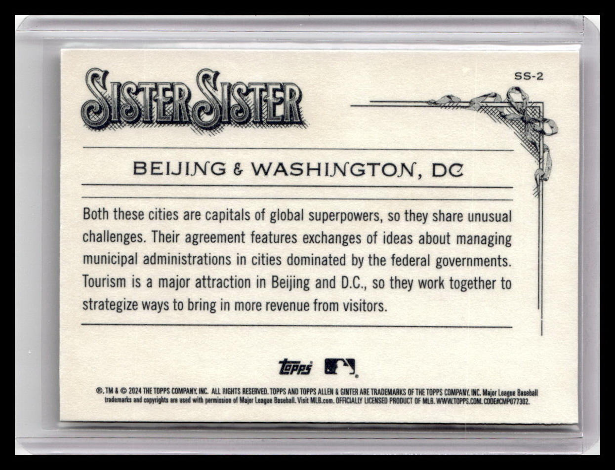 2024 Topps Allen & Ginter #SS-2 Beijing / Washington Sister Sister
