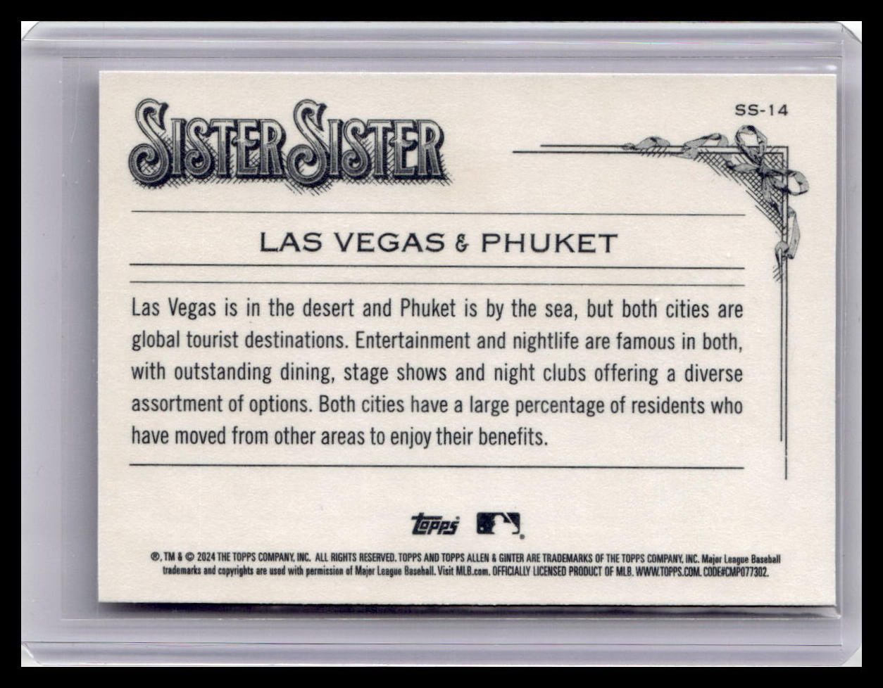 2024 Topps Allen & Ginter #SS-14 Las Vegas / Phuket Sister Sister