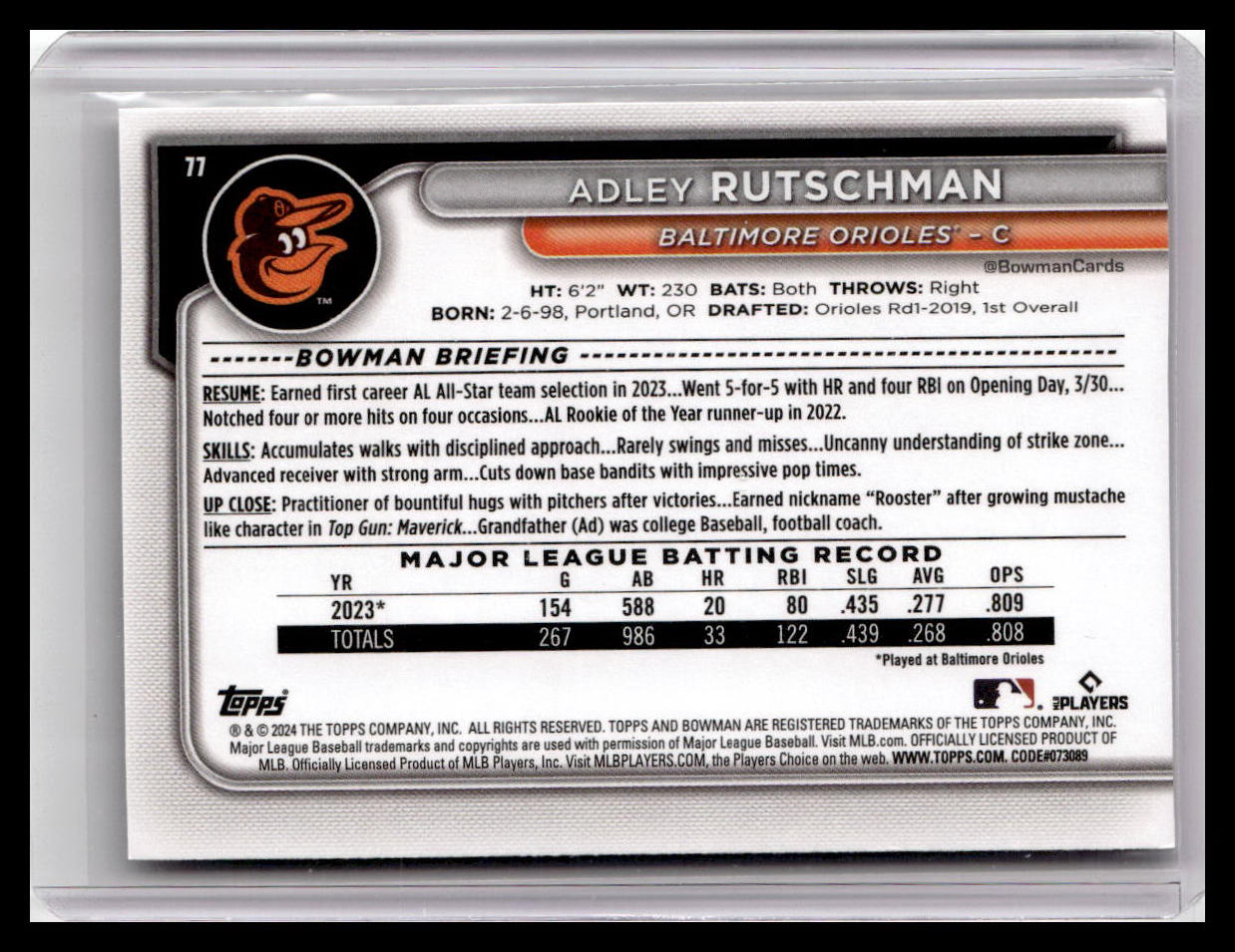 2024 Bowman #77 Adley Rutschman