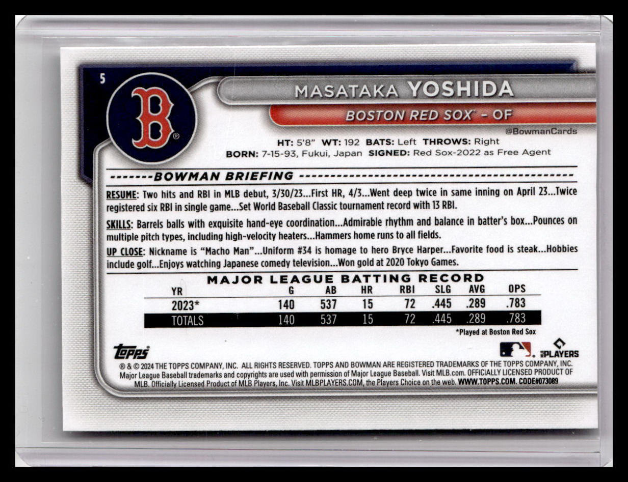 2024 Bowman #5 Masataka Yoshida