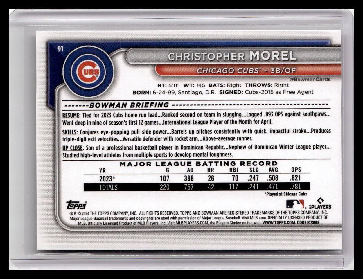 2024 Bowman #91 Christopher Morel