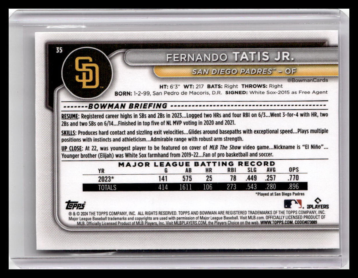 2024 Bowman #35 Fernando Tatis Jr.