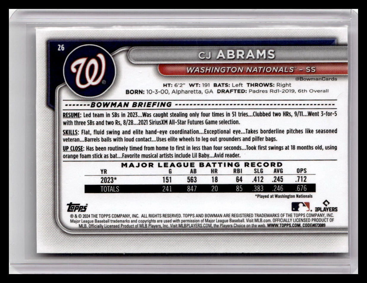 2024 Bowman #26 CJ Abrams