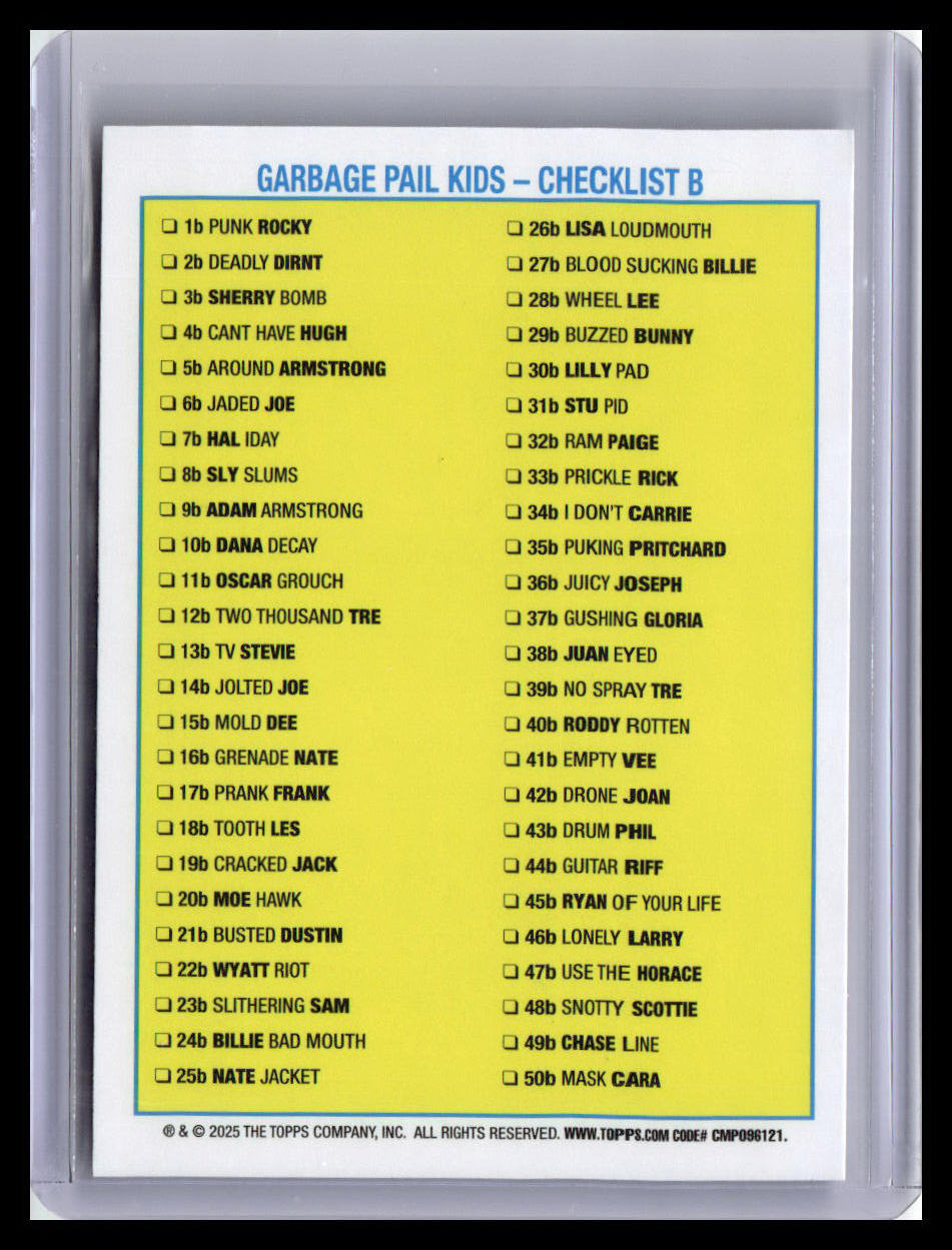 2024 Topps GPK: Battle of the Bands Green Day #BS-2b Art Attack B-Sides
