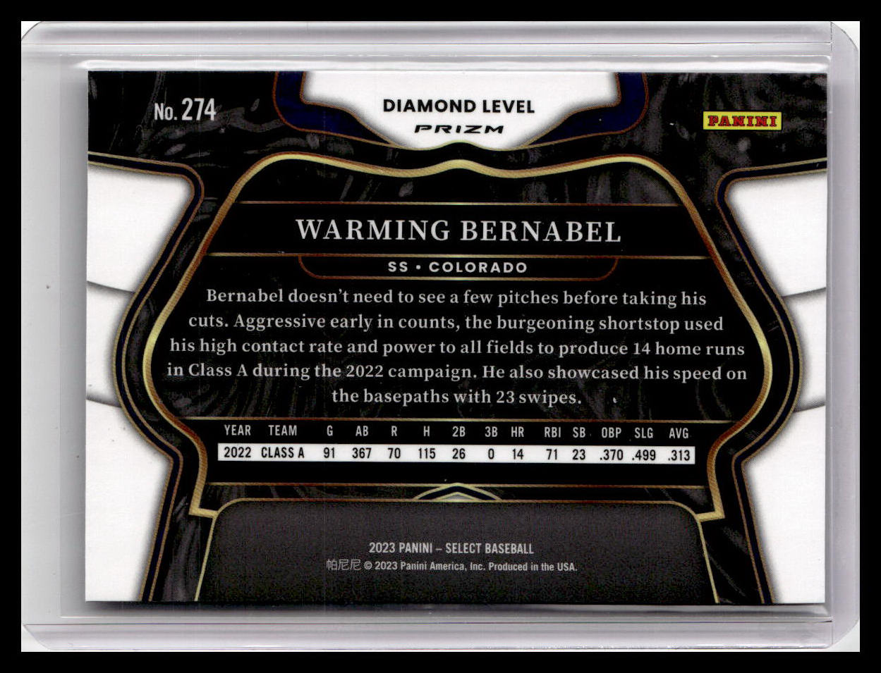 2023 Panini Select #274 Warming Bernabel Blue Prizm