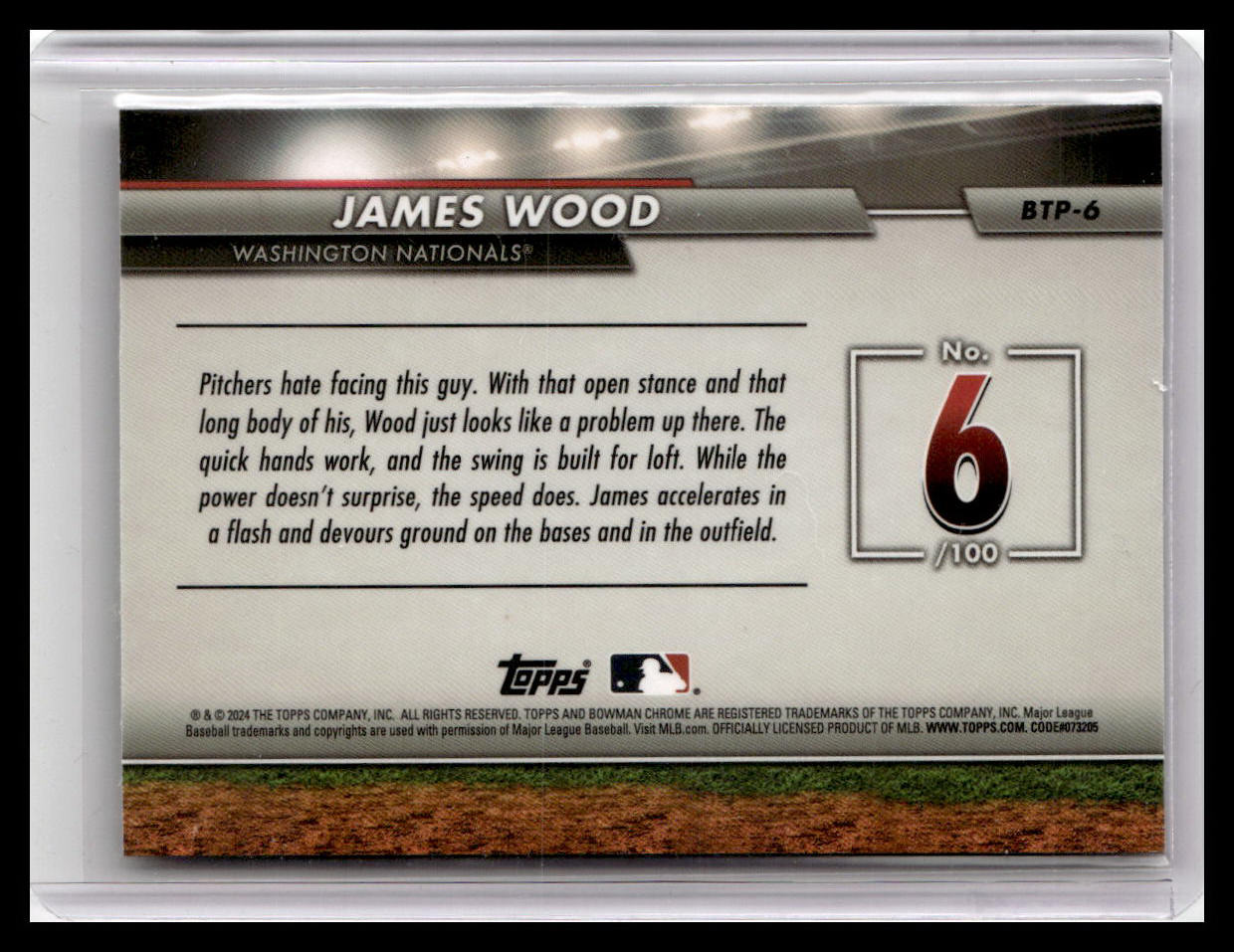 2024 Bowman #BTP-6 James Wood Bowman Scouts' Top 100