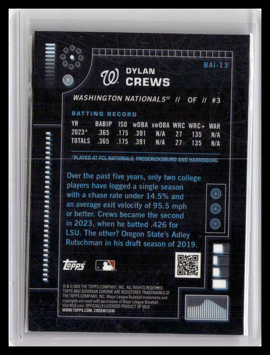 2024 Bowman #BAI-13 Dylan Crews Bowman A.I.