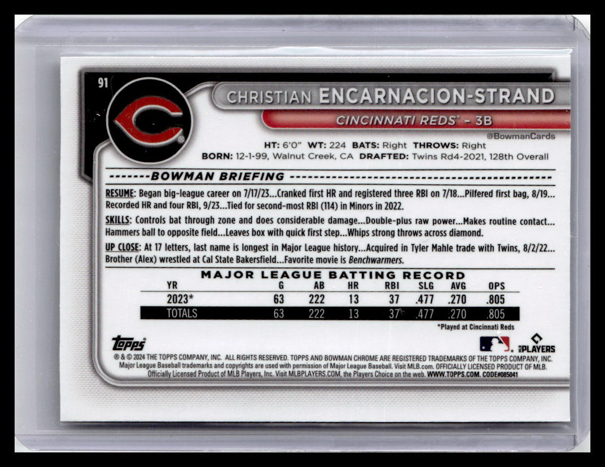 2024 Bowman Chrome #91 Christian Encarnacion-Strand