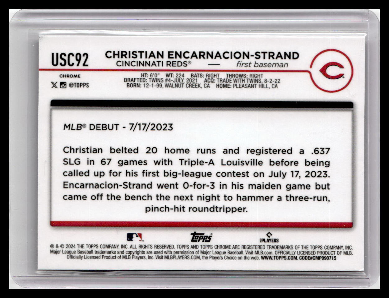 2024 Topps Chrome Update #USC92 Christian Encarnacion-Strand