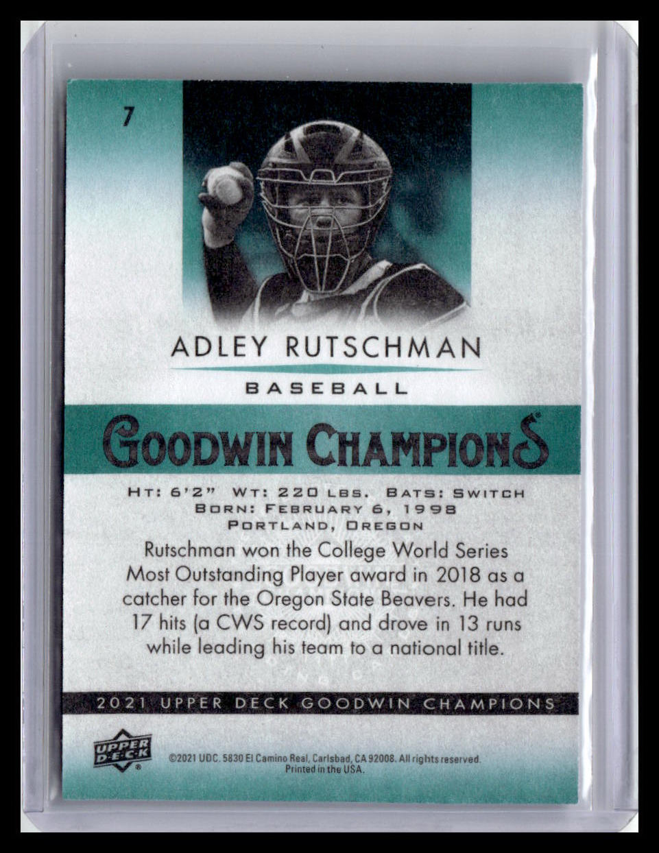 2021 Goodwin Champions Adley Rutschman #7