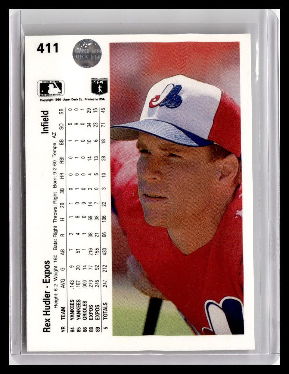 1990 Upper Deck Rex Hudler #411