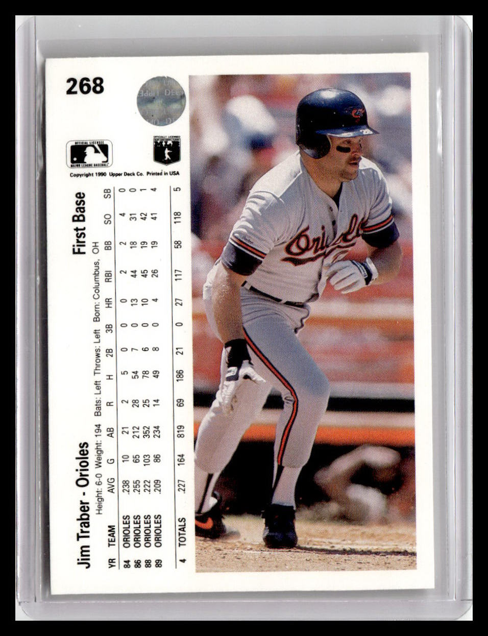 1990 Upper Deck Jim Traber #268