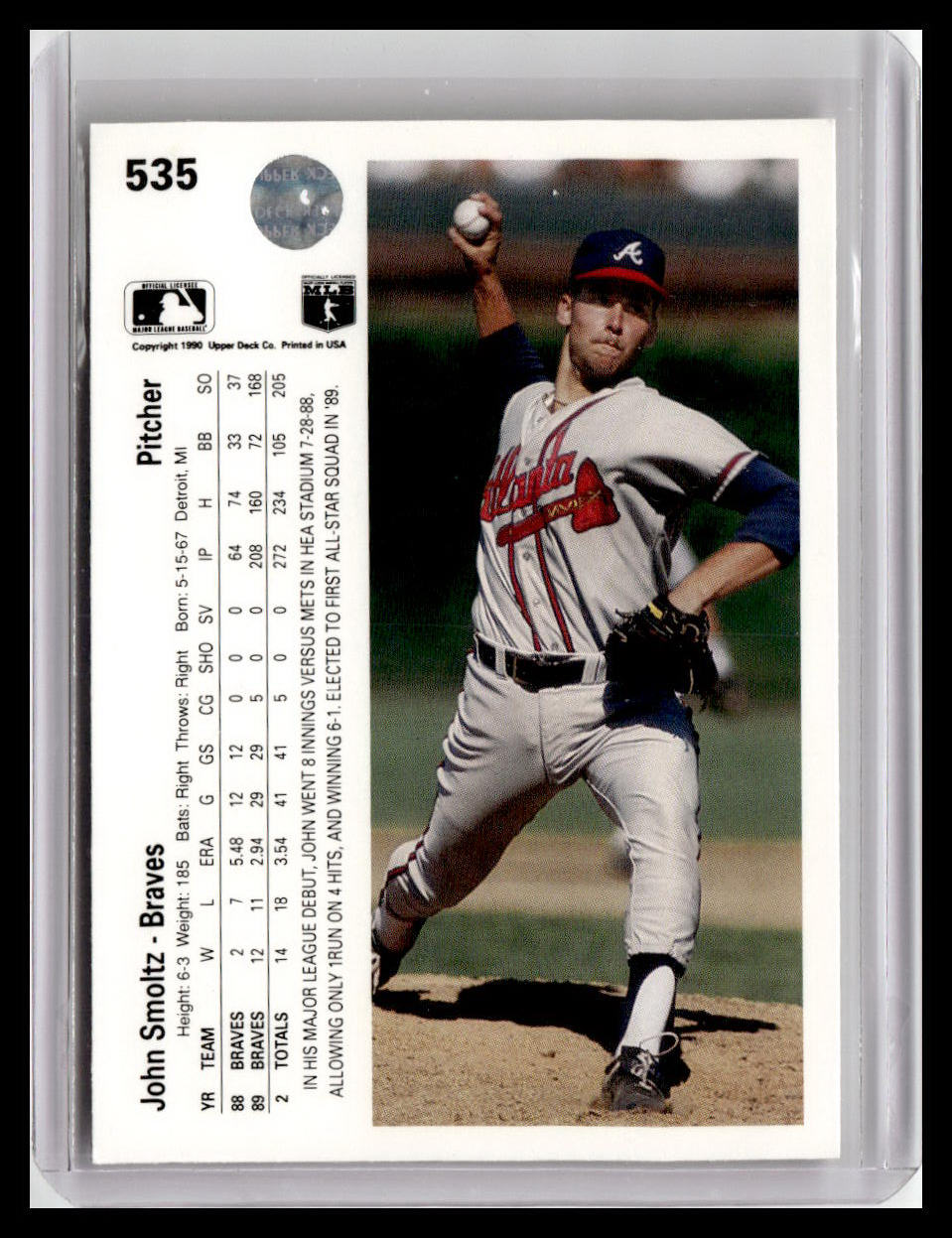 1990 Upper Deck John Smoltz #535