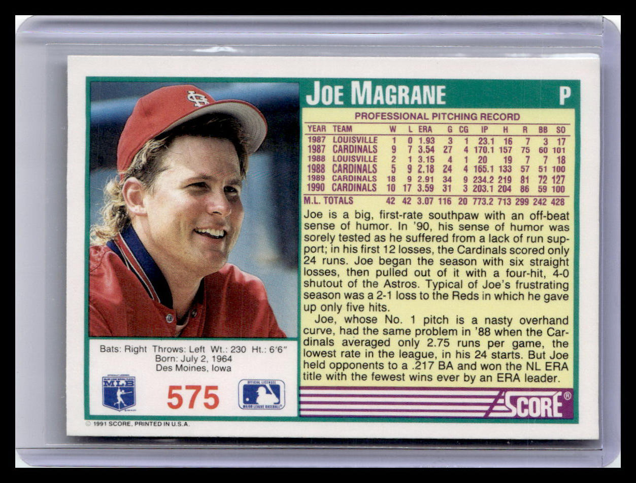 1991 Score Joe Magrane Teal #575
