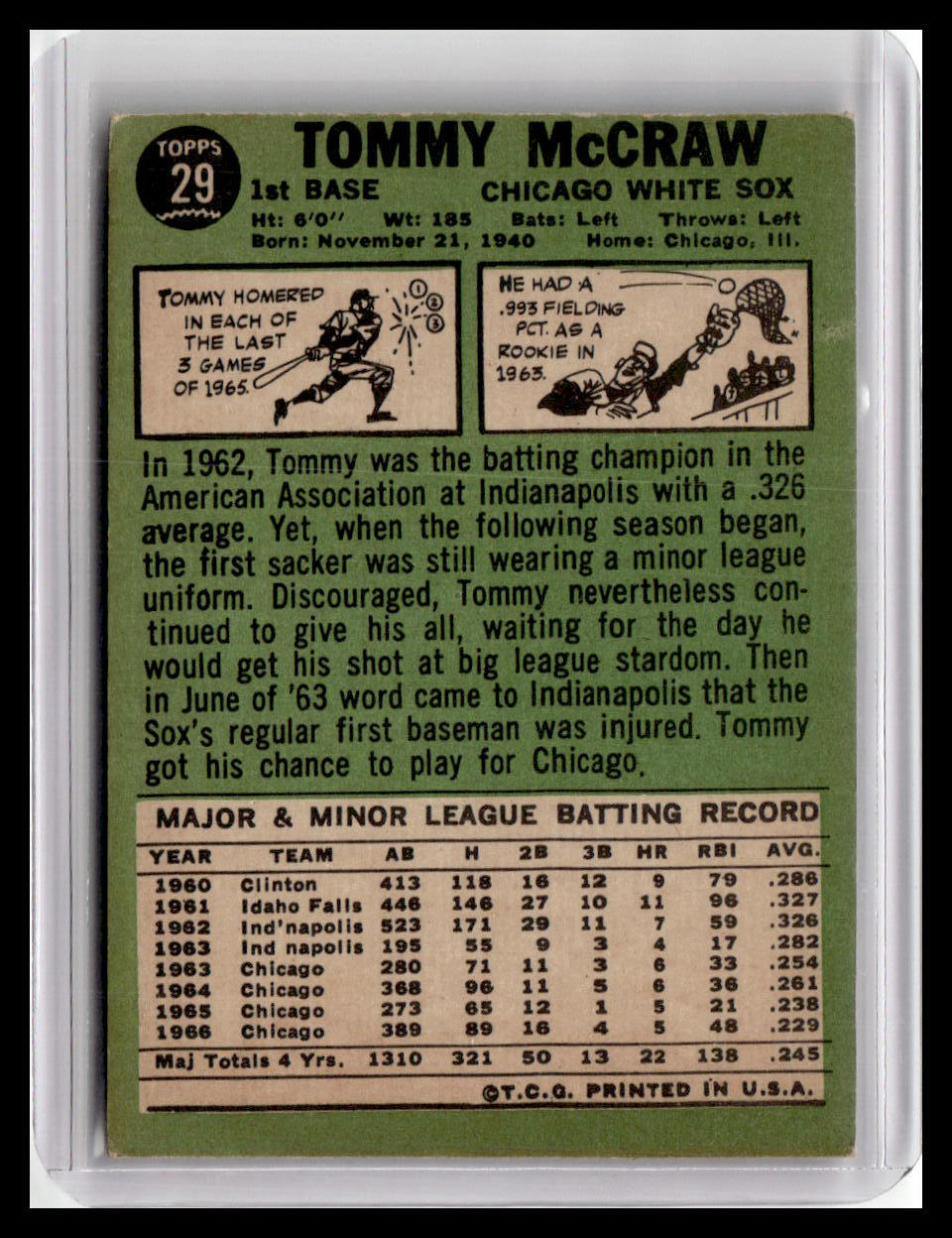 1967 Topps #29 Tom McCraw