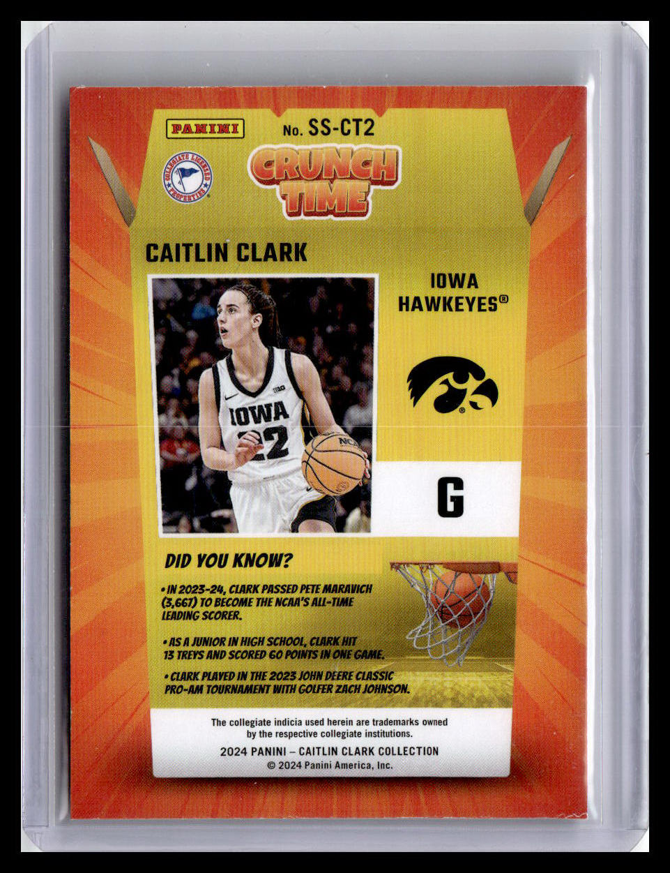 2024 Donruss Caitlin Clark Collection - Caitlin Clark Crunch Time #SS-CT2
