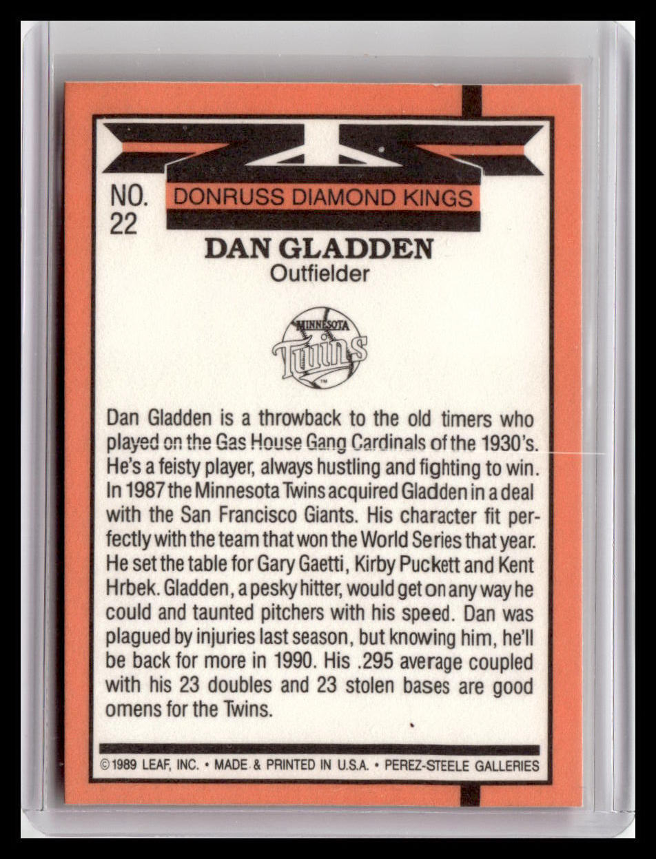 1990 Donruss Dan Gladden Diamond Kings #22