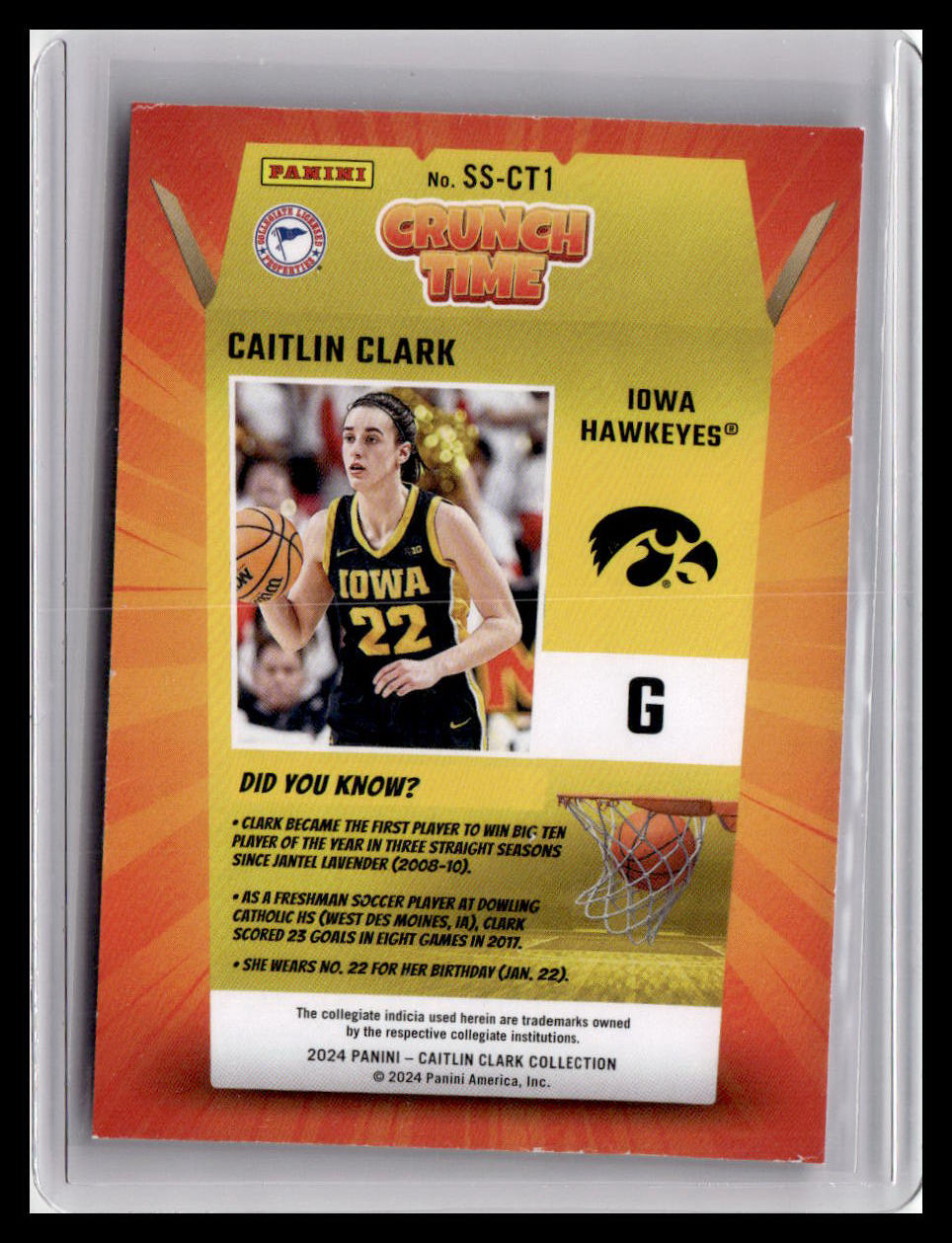 2024 Donruss Caitlin Clark Collection - Caitlin Clark Crunch Time #SS-CT1
