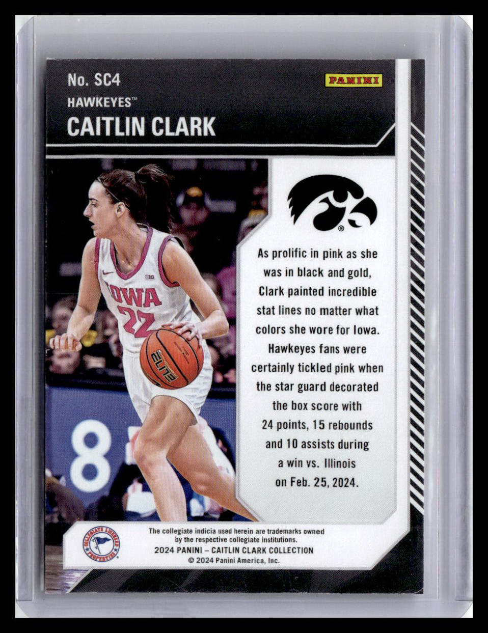 2024 Panini Caitlin Clark Collection - Caitlin Clark Crunch School Colors #SC4