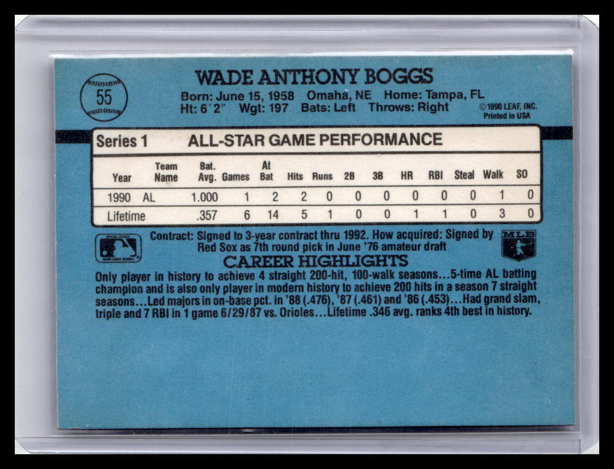 1991 Donruss Wade Boggs A.L. All-Star #55