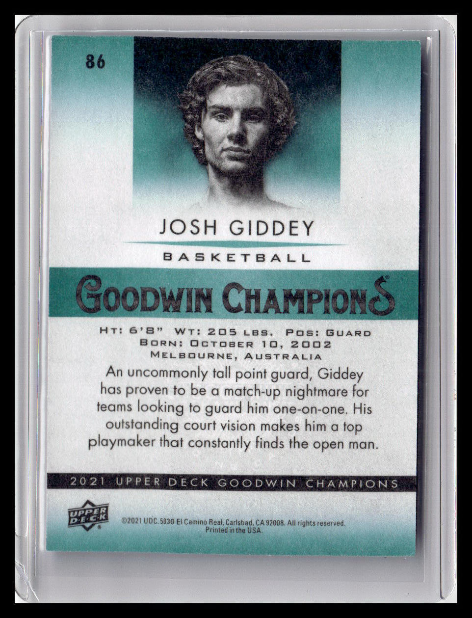 2021 Goodwin Champions Josh Giddey #86