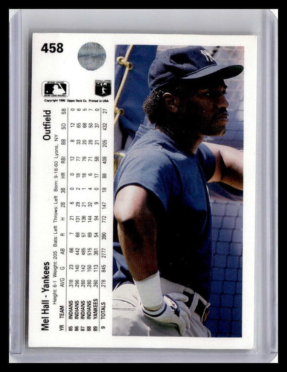 1990 Upper Deck Mel Hall #458