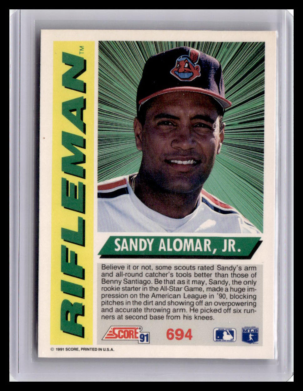 1991 Score Sandy Alomar Jr. Rifleman #694