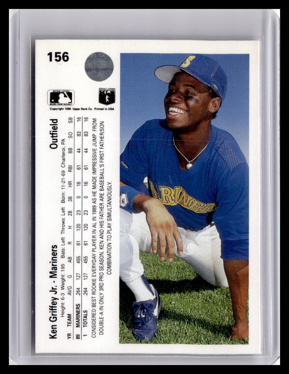 1990 Upper Deck Ken Griffey Jr. #156 – Double Error Card