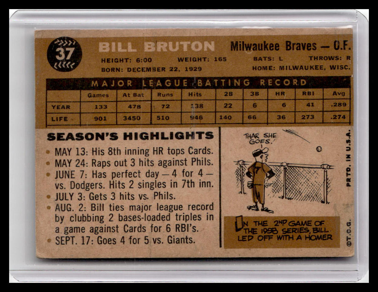 1960 Topps Bill Bruton #37