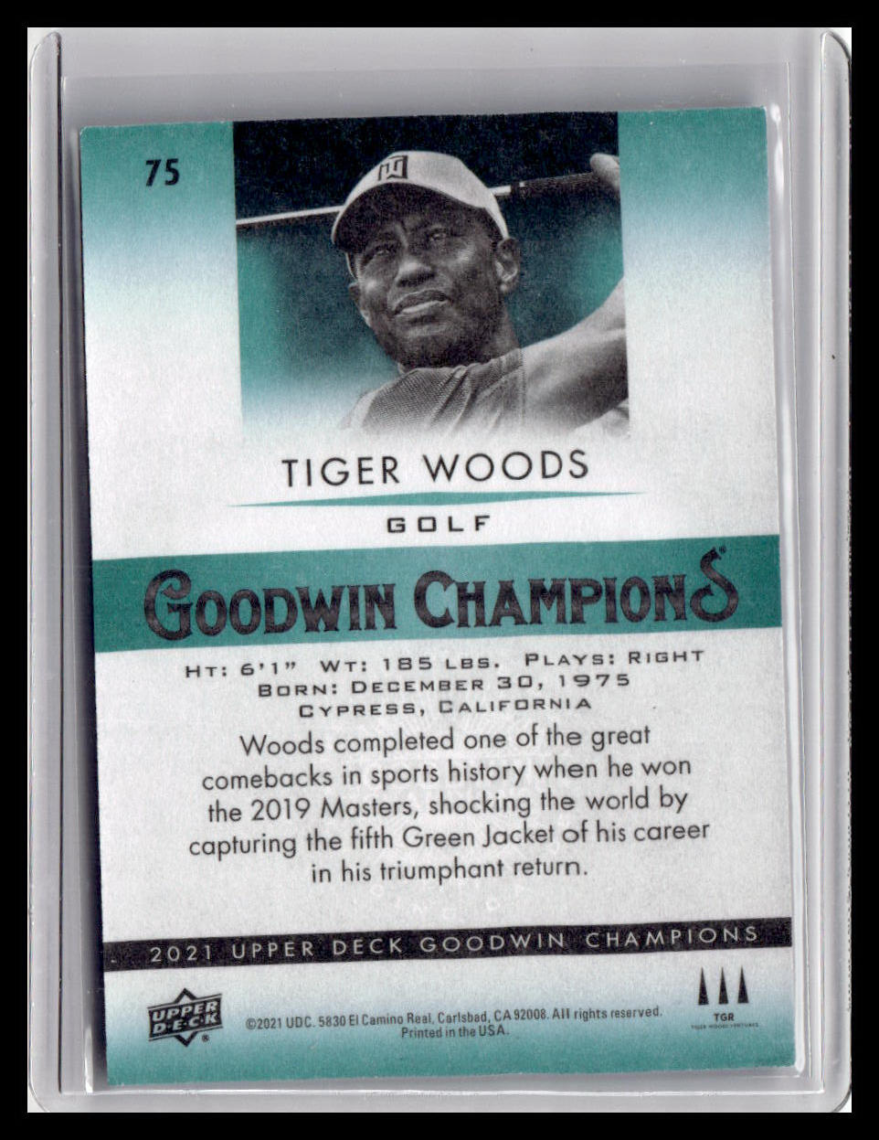 2021 Goodwin Champions Tiger Woods #75