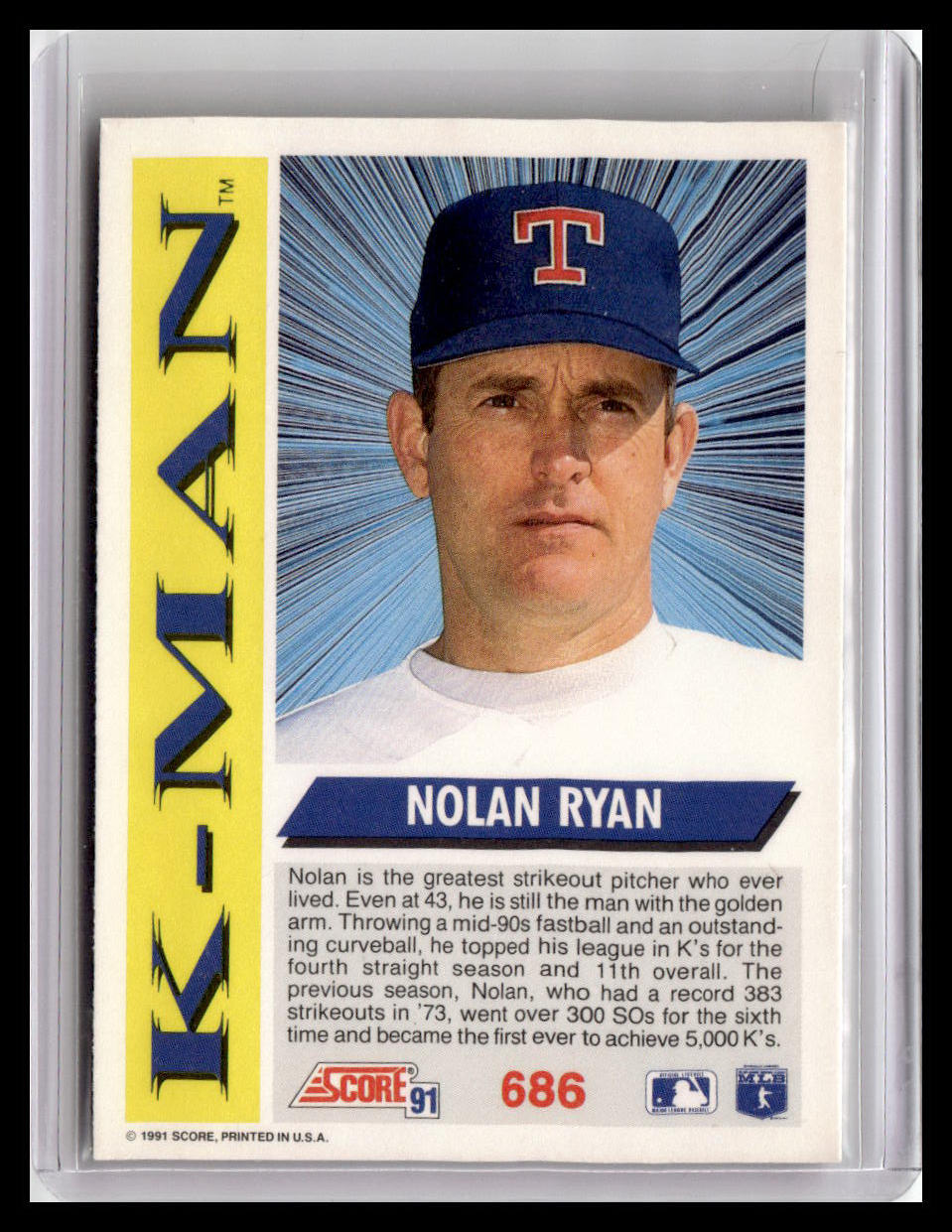 1991 Score Nolan Ryan K-Man #686