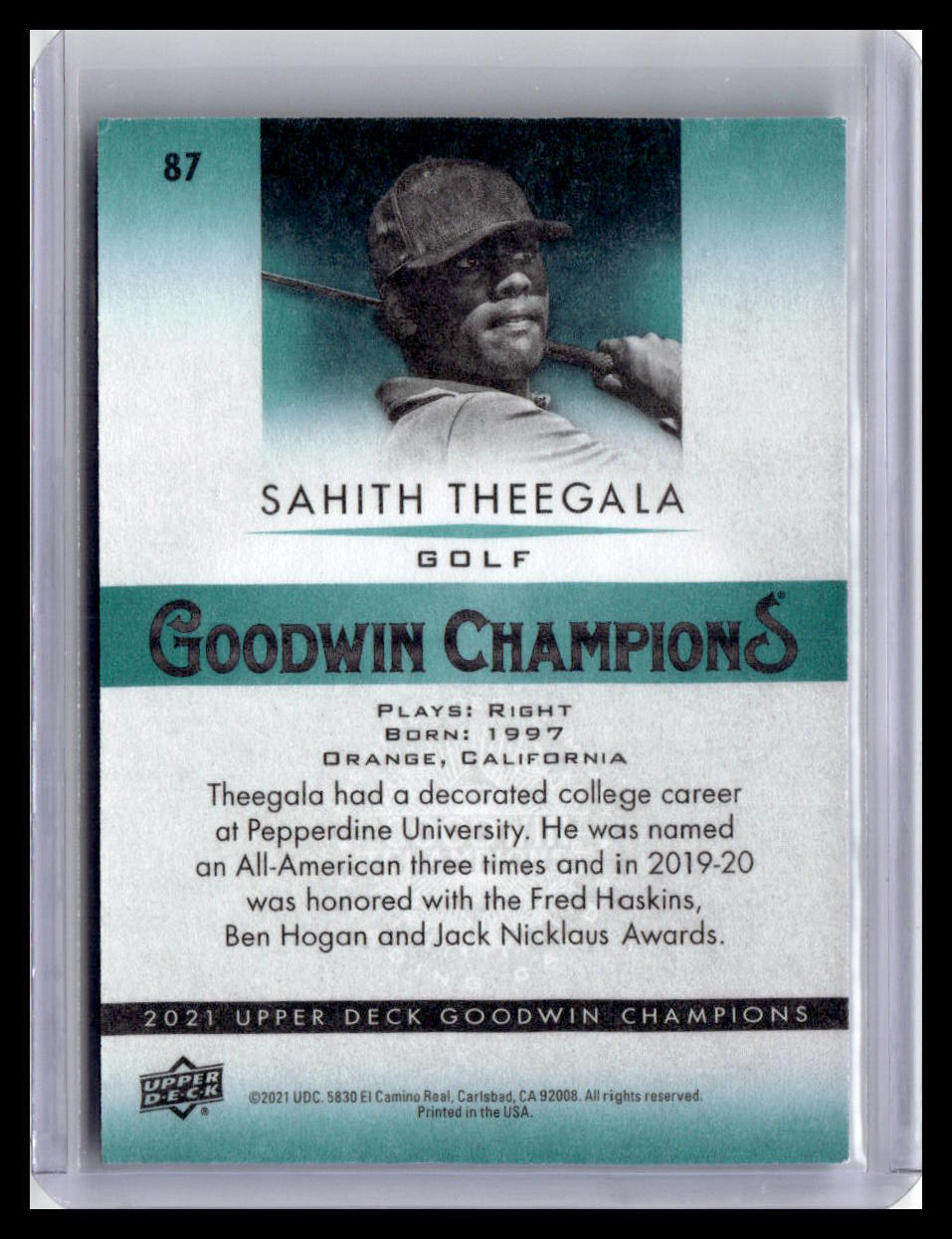 2021 Goodwin Champions Sahith Theegala #87