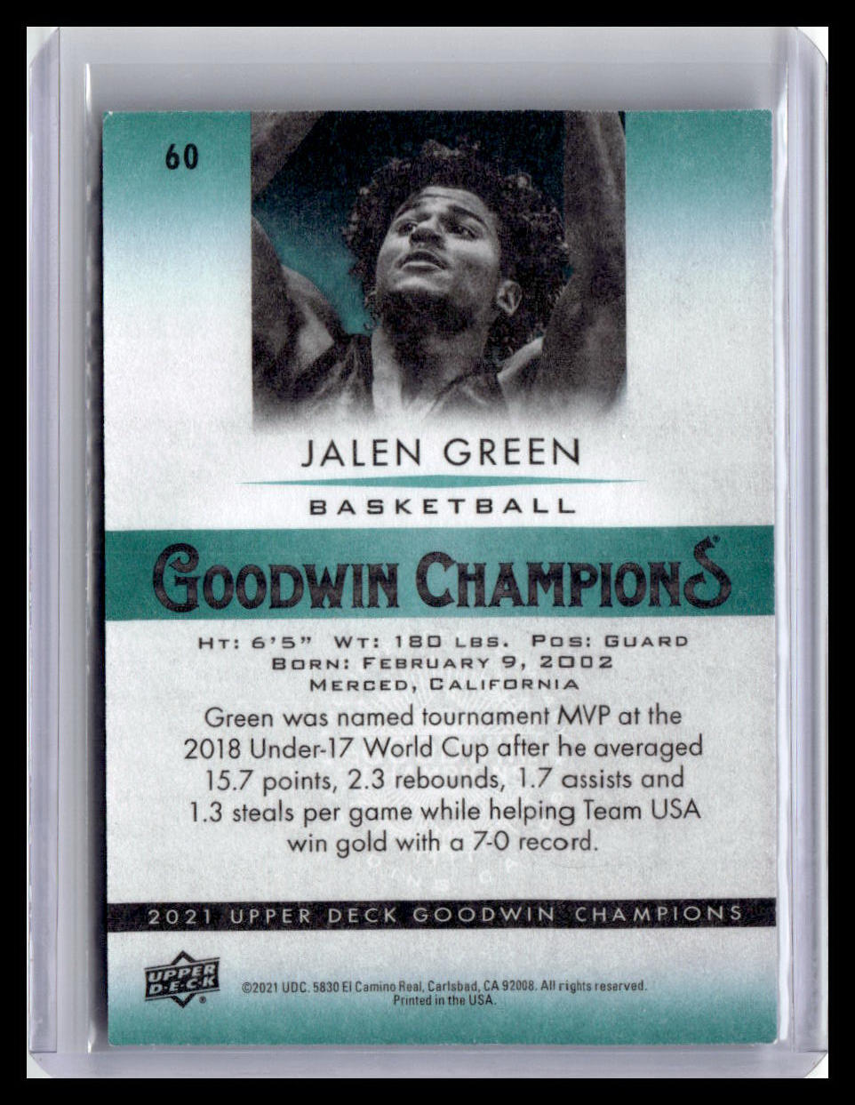 2021 Goodwin Champions Jalen Green #60