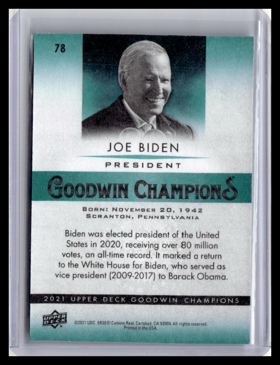 2021 Goodwin Champions Joe Biden #78