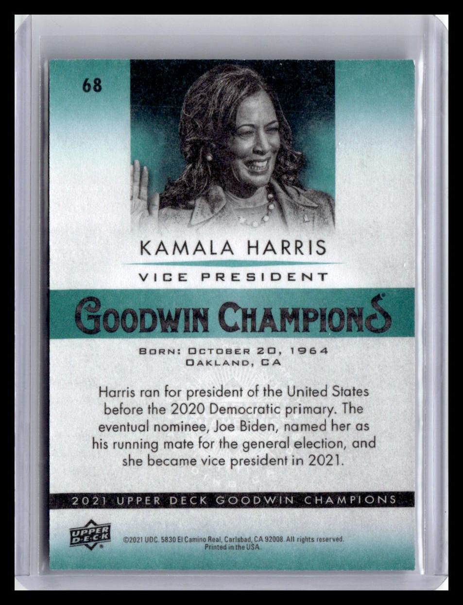 2021 Goodwin Champions Kamala Harris #68