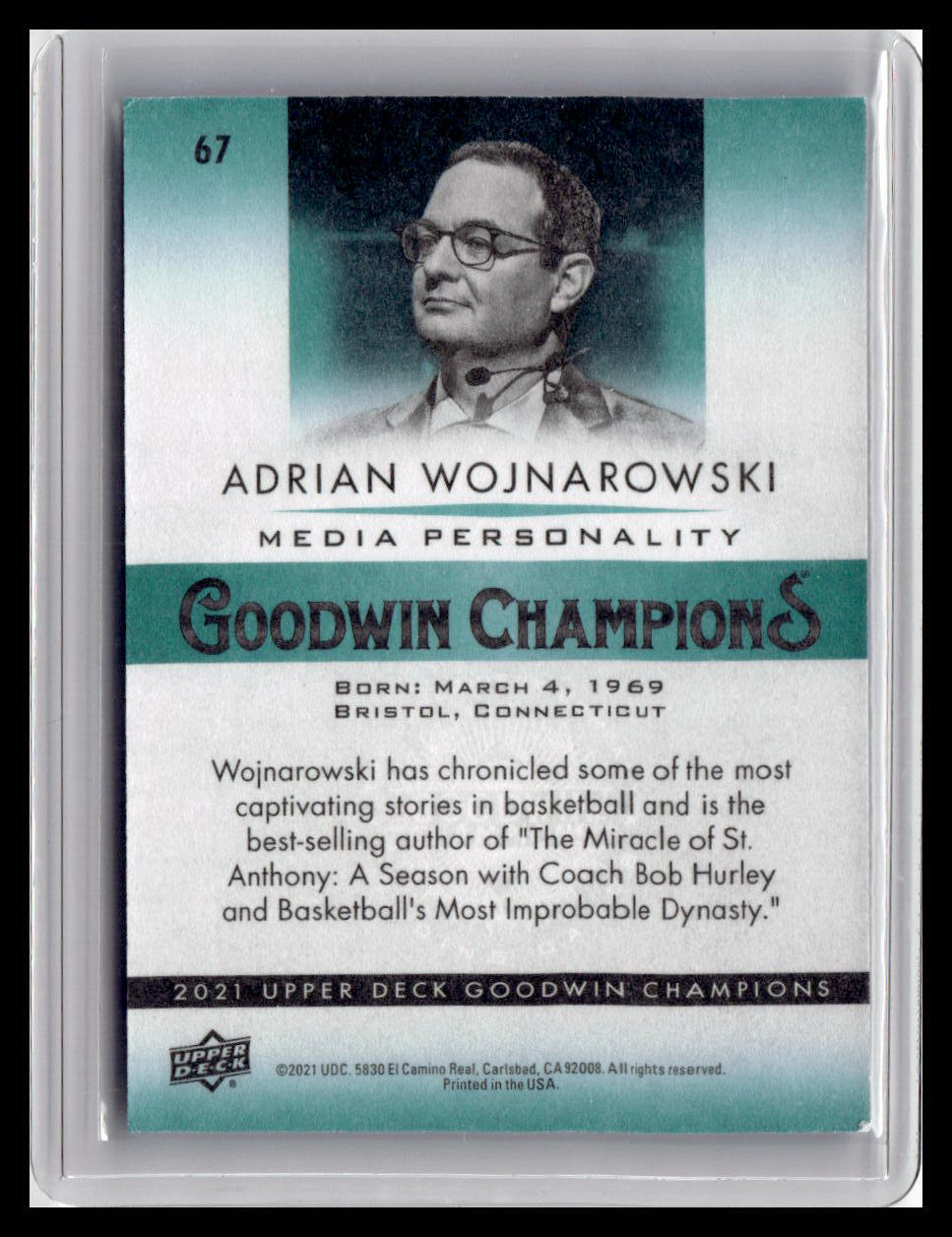 2021 Goodwin Champions Adrian Wojnarowski #67