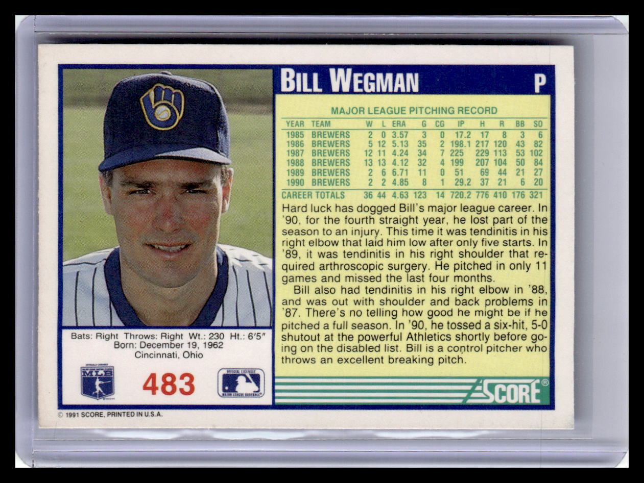 1991 Score Bill Wegman Blue Border #483