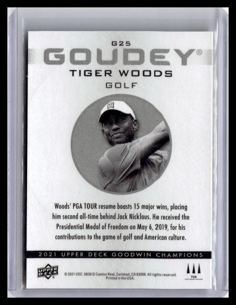2021 Goodwin Champions Tiger Woods Goudey #G25