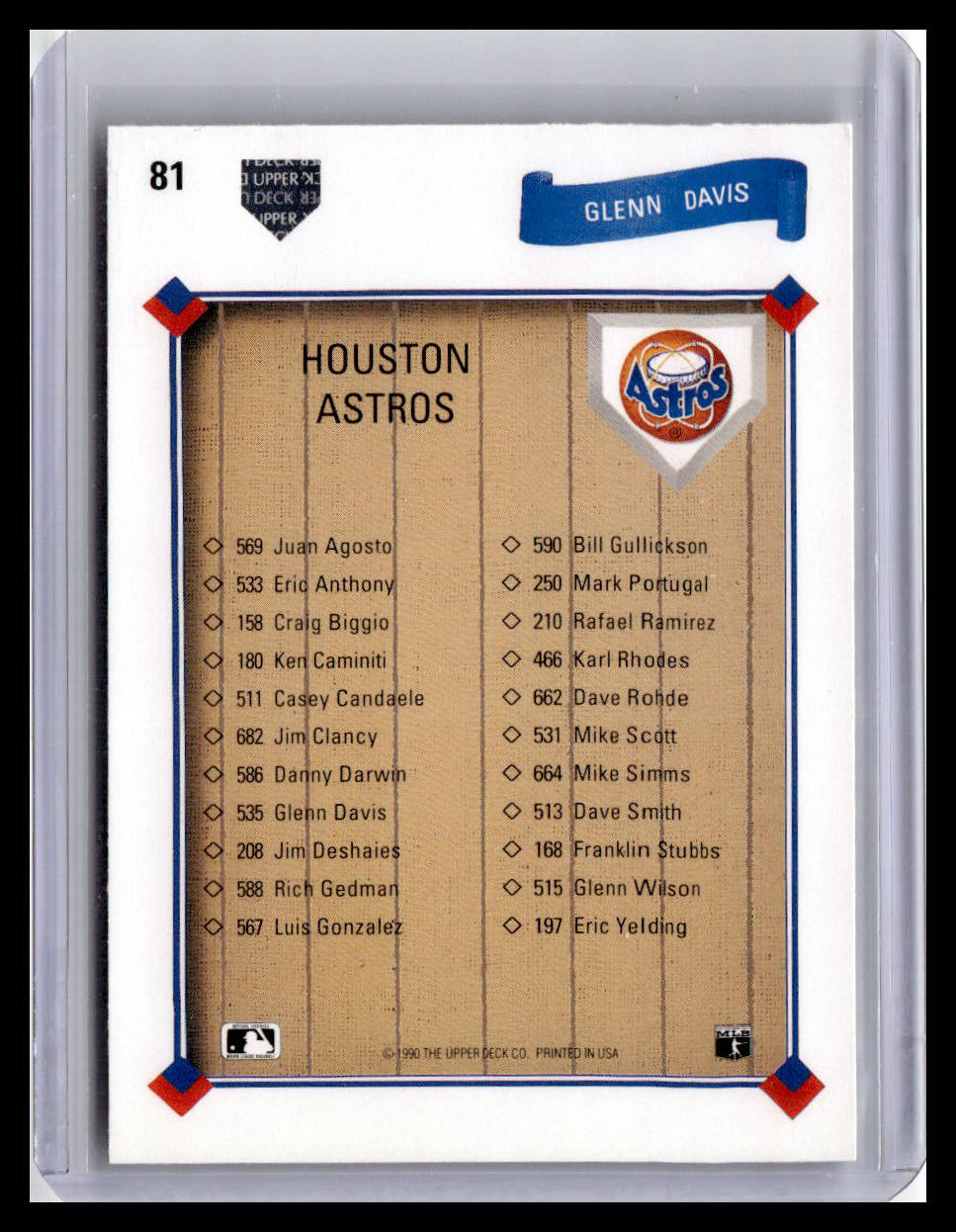 1991 Upper Deck Glenn Davis Collectors Choice #81